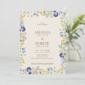 Elegant Spring Wildflower Wedding Invitation Kaart (Staand voorkant)
