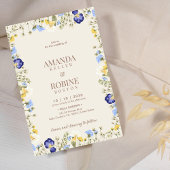 Elegant Spring Wildflower Wedding Invitation Kaart