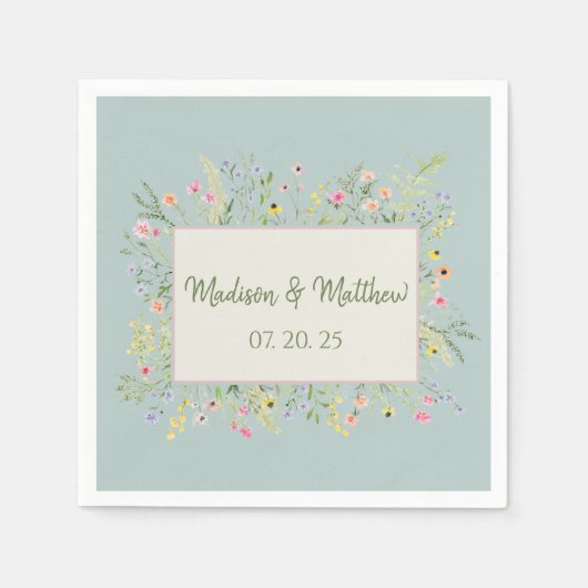 Elegant Spring Wildflower Wedding Servet (Voorkant)