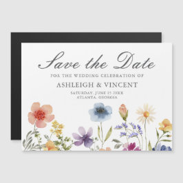 Elegant Spring Wildflowers Save the Date Magnetische Uitnodiging