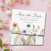 Elegant Spring Wildflowers with Photo Back Save The Date