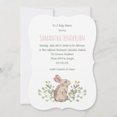 Elegant Spring Woodland Bunny Baby shower Invite Kaart (Voorkant)