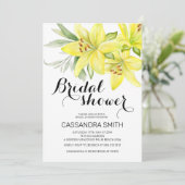 Elegant Spring Yellow Lily Floral Vrijgezellenfees Kaart (Staand voorkant)