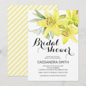 Elegant Spring Yellow Lily Floral Vrijgezellenfees Kaart (Voorkant / Achterkant)