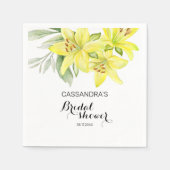 Elegant Spring Yellow Lily Floral Vrijgezellenfees Servet (Voorkant)