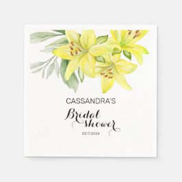 Elegant Spring Yellow Lily Floral Vrijgezellenfees Servet