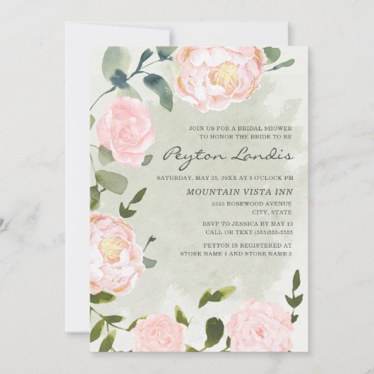 Elegant Springtime Blush Pink Floral Vrijgezellenf Kaart (Voorkant)
