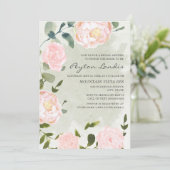 Elegant Springtime Blush Pink Floral Vrijgezellenf Kaart (Staand voorkant)