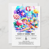 Elegant Sprinkles Snoep Verjaardag Kaart (Voorkant)