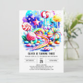 Elegant Sprinkles Snoep Verjaardag Kaart (Staand voorkant)