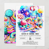 Elegant Sprinkles Snoep Verjaardag Kaart (Voorkant / Achterkant)