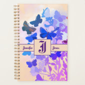 elegant sprookje butterfly paarse monogram planner (Voorkant)