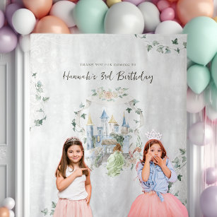 Elegant sprookje   Prinses Verjaardag Achtergrond Wandkleed