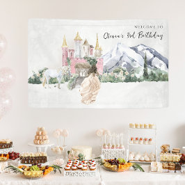 Elegant Sprookje | Prinses Verjaardags Welkom Spandoek