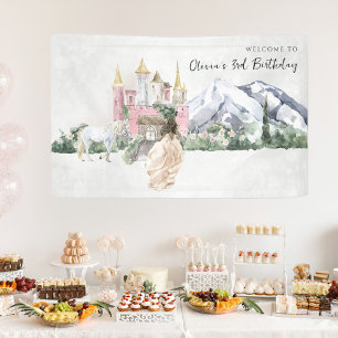 Elegant Sprookje Prinses Verjaardags Welkom Spandoek