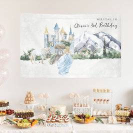 Elegant Sprookje | Prinses Verjaardags Welkom Spandoek