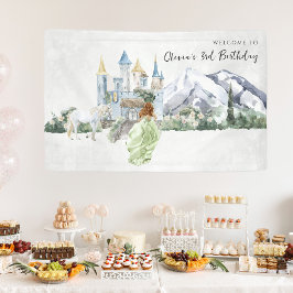 Elegant Sprookje | Prinses Verjaardags Welkom Spandoek