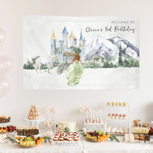 Elegant Sprookje Prinses Verjaardags Welkom Spandoek