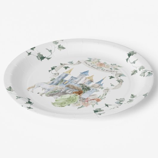 Elegant sprookje | Prinses Verjaardagsfeest Papieren Bordje (Gekanteld)