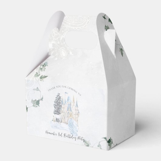 Elegant sprookje | Winter Prinses Verjaardag Bedankdoosjes (Achterkant)