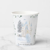 Elegant sprookje | Winter Prinses Verjaardag Papieren Bekers (Achterkant)