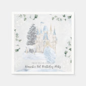 Elegant sprookje | Winter Prinses Verjaardag Servet (Voorkant)