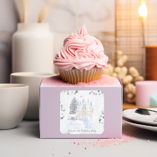 Elegant sprookje   Winter Prinses Verjaardag Vierkante Sticker