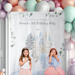 Elegant Sprookje   Winter Prinses Verjaardag  Wandkleed