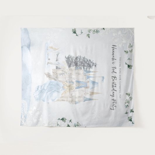 Elegant sprookje | Winter Prinses Verjaardag Wandkleed (Voorkant (horizontaal))