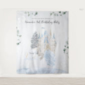 Elegant sprookje | Winter Prinses Verjaardag Wandkleed (Voorkant)