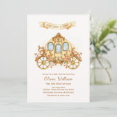 Elegant sprookjesachtige Prince Carriage Baby show Kaart (Staand voorkant)