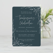 Elegant Spruce Modern Leaf Motif Thanksgiving