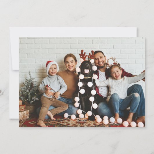 Elegant Spruce New Home Familie Monogram 2 foto's Feestdagenkaart (Achterkant)