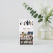 Elegant Spure Silk Pearl Foto Collage Fotografie Visitekaartje (Staand voorkant)