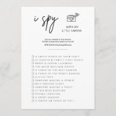 Elegant Spy Bruiloft Foto Hunt Game Programma Programmakaart (Voorkant)