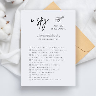 Elegant Spy Bruiloft Foto Hunt Game Programma Programmakaart