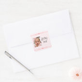 Elegant Square BEDANKT VOOR UW KOMST! doopsel Vierkante Sticker (Envelop)