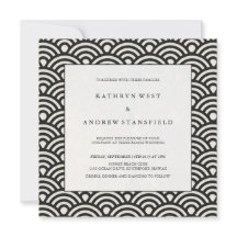 Elegant Square Black en White Patterned Wedding