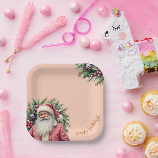 Elegant Square Christmas Papieren Bordje (Feest)