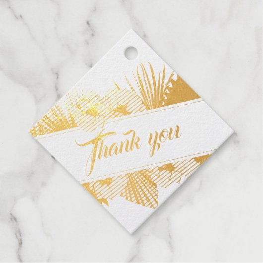 Elegant Square Floral Dried Pampas Grass Real Bedankjes Labels (Voorkant)