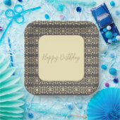 Elegant Square Floral Pattered Papieren Bordje (Feest)