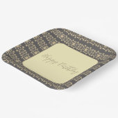 Elegant Square Floral Pattered Papieren Bordje (Gebogen)