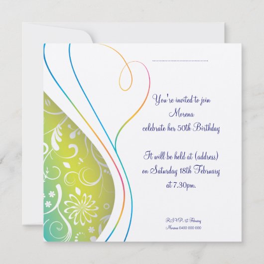 Elegant Square Invitation Kaart (Achterkant)