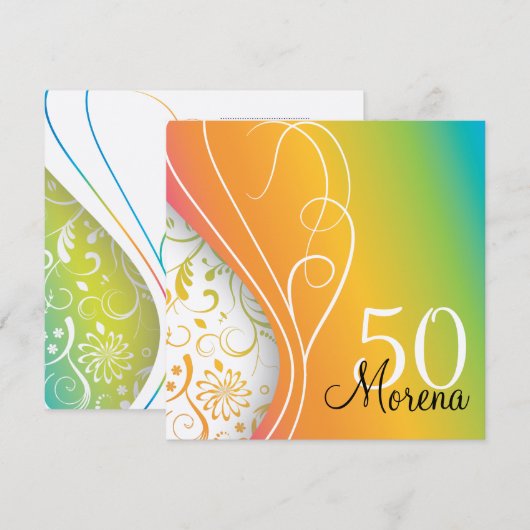 Elegant Square Invitation Kaart (Voorkant / Achterkant)