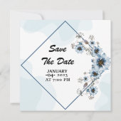 Elegant Square Kaart Wedding Invitation Kaart Desi (Achterkant)
