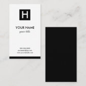 Elegant Square Monogram Visitekaartjes (Voorkant / Achterkant)