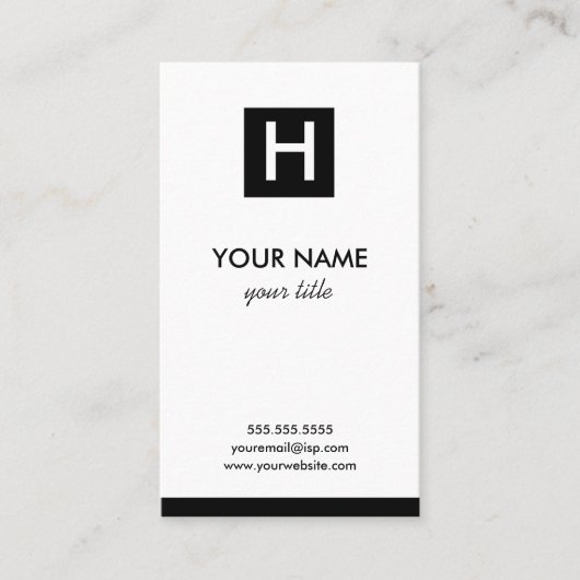 Elegant Square Monogram Visitekaartjes (Voorkant)
