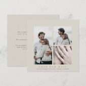 Elegant Square Multi Photo Save The Date (Voorkant / Achterkant)