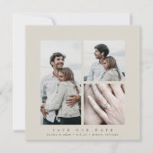 Elegant Square Multi Photo Save The Date (Voorkant)