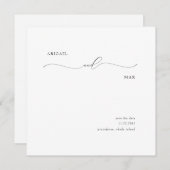 Elegant Square Swash Wedding Save the Date (Voorkant / Achterkant)
